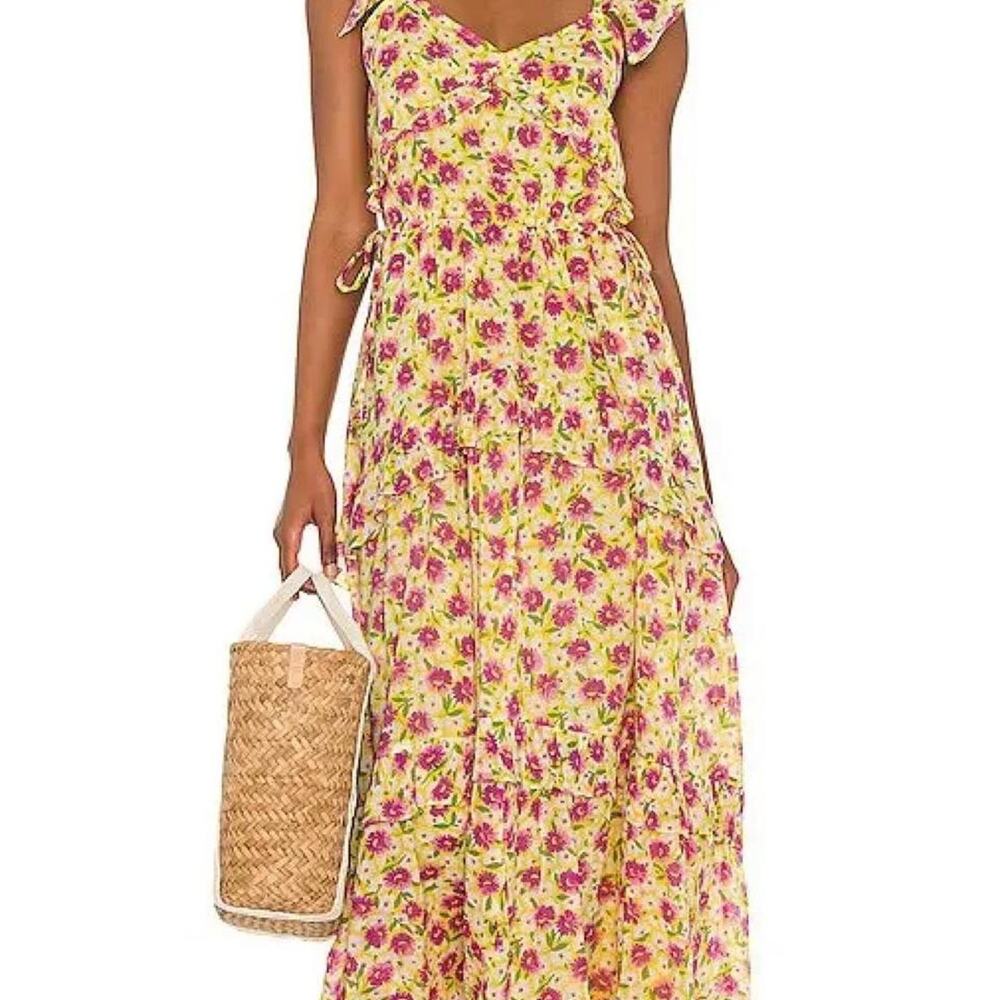 Banjaman yellow floral maxi dress